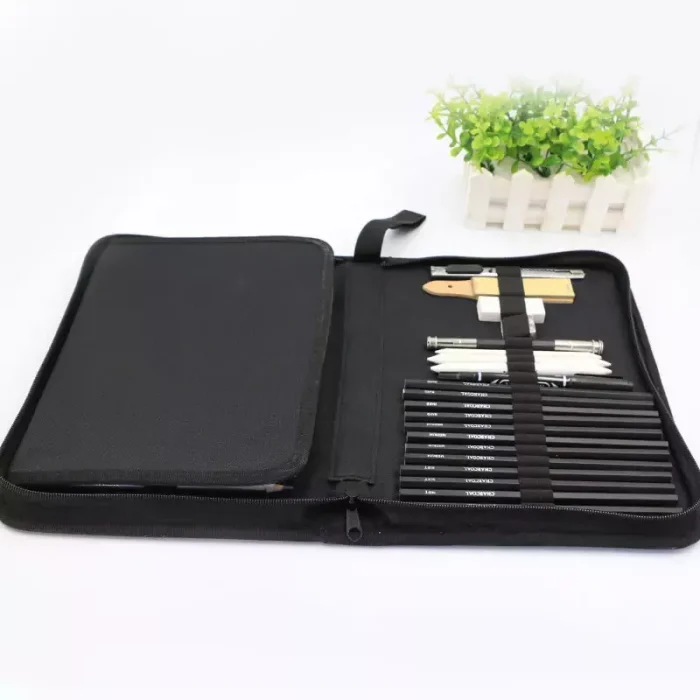 71 pcs Professional Drawing Artist Kit Set Pencils and Sketch Charcoal Art & Bag - Image 2